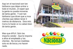 Denuncian aglomeración en Supermercados Nacional 