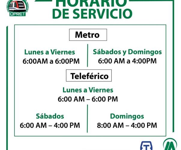 Nuevo horario de funcionamiento del Metro y Teleférico