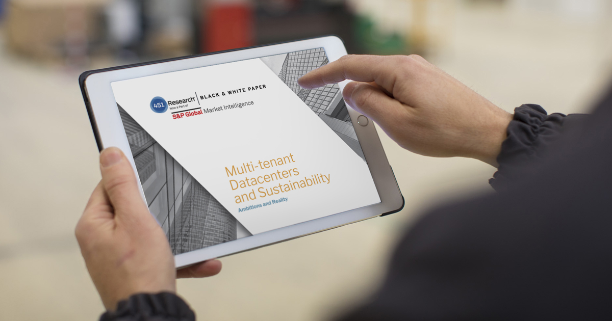 El nuevo informe de 451 Research captura el impacto de la eficiencia y la sostenibilidad en el mercado de proveedores de servicios y la nube