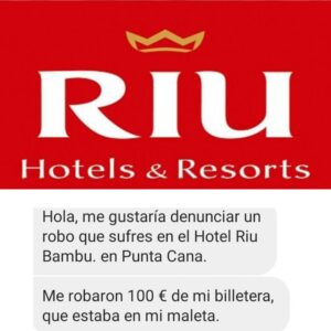 Huésped denuncia robo en hotel Riu Bambú Punta Cana