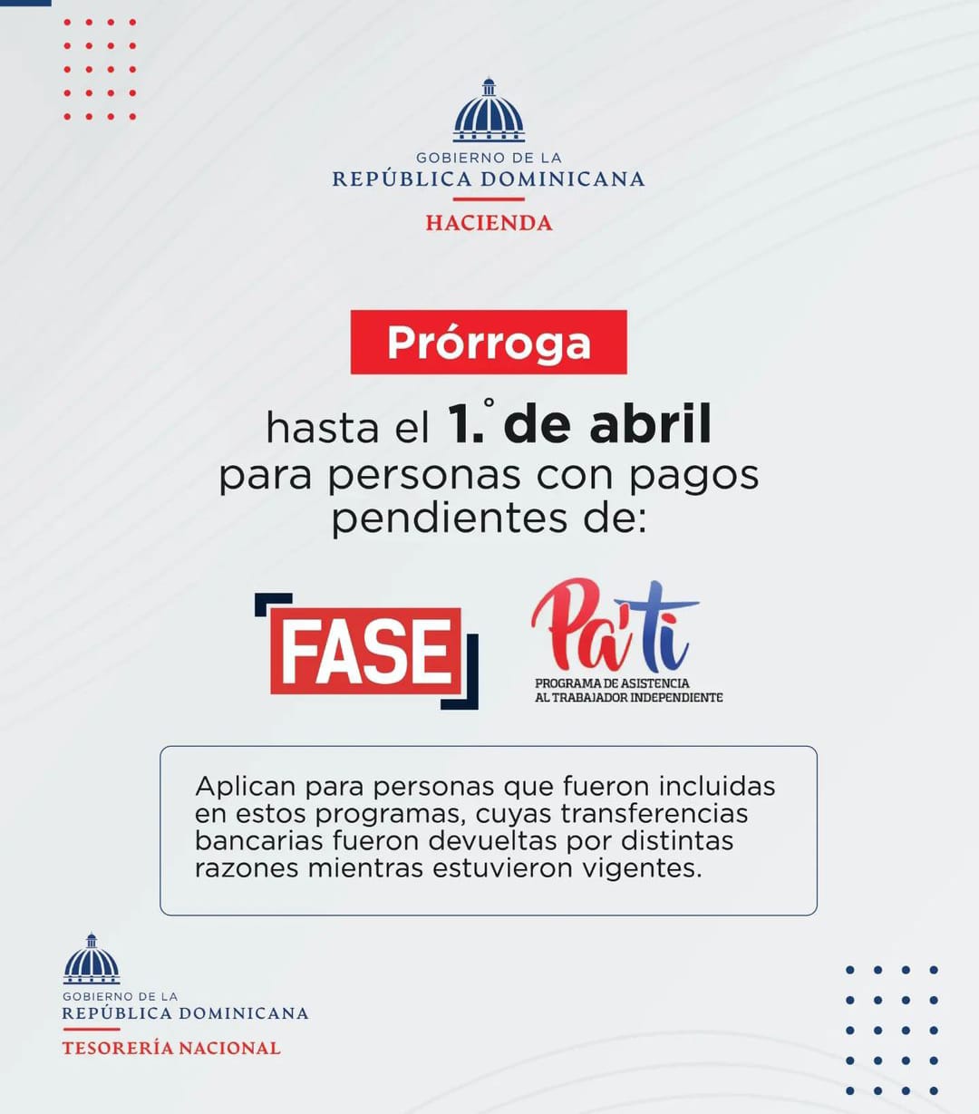 ¿Aún no te han pagado de FASE y PA’TI? Tienes hasta el 1 de abril para cobrar