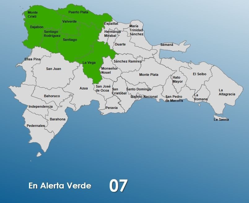 Se elevan a 7 las provincias en alerta verde por Vaguada