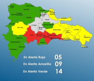 Aumentan a 28 las provincias en alertas por lluvias; cinco se mantienen en rojo