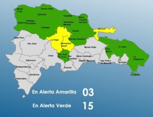 Elevan a 18 las provincias en alertas por vaguada; tres en amarilla