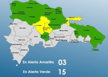 Elevan a 18 las provincias en alertas por vaguada; tres en amarilla
