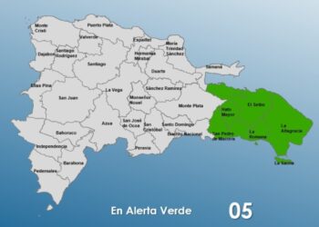 COE coloca a cinco provincias del este en alerta verde debido a las lluvias