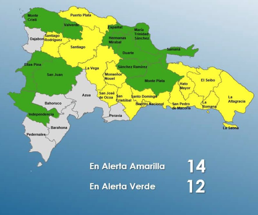 COE eleva alerta para el Gran Santo Domingo y otras provincias por vaguada este jueves