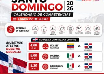 Este es el calendario de competencias de hoy en los Juegos Centroamericanos y del Caribe Santo Domingo 2026